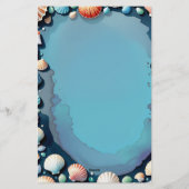 Kantoorbenodigdheden voor schelpen aan zee briefpapier (Achterkant)