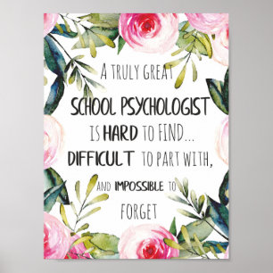Kantoordecoratie Cadeau Waardering School Psycholo Poster