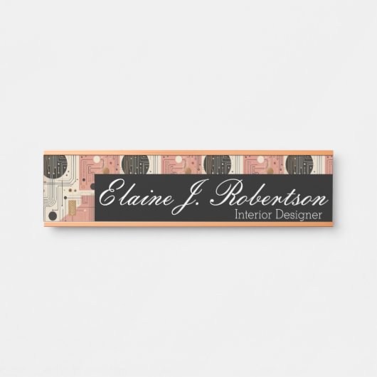 Kantoordeur bord - Mid Century Modern Deurbordje (Voorkant)