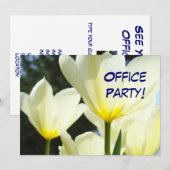 Kantoorfeest! uitnodigingen Witte Gele Tulpen (Voorkant / Achterkant)