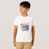 Kantoorhamster Chaos Printer Kinderen T-shirt (Voorkant volledig)