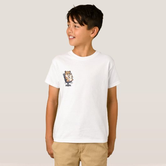 Kantoorhamster in Rolstoel Kinderen T-shirt (Voorkant volledig)