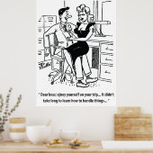 Kantoorhumor, man en mooie vrouw poster (Keuken)