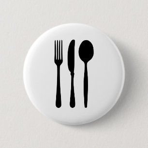 Kantoormachines - vork - mes - spleet ronde button 5,7 cm