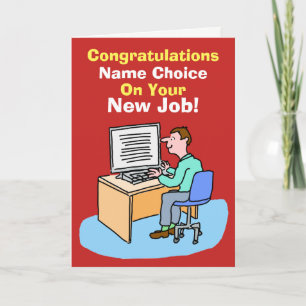 Kantoormedewerker bij Computer. Nieuwe baan. Kaart