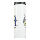 Kantoormedewerker wordt opgemerkt door iemand. gra thermosbeker (Achterkant)