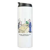 Kantoormedewerker wordt opgemerkt door iemand. gra thermosbeker (Geroteerd rechts)