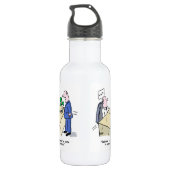 Kantoormedewerker wordt opgemerkt door iemand. gra waterfles  (Achterkant)