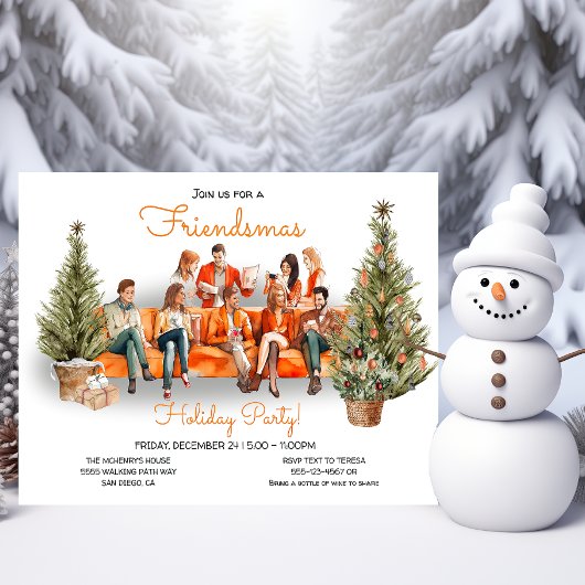 Kantoormedewerkers Friendsmas Vakantie Kerstfeest Kaart