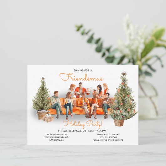 Kantoormedewerkers Friendsmas Vakantie Kerstfeest Kaart (Staand voorkant)