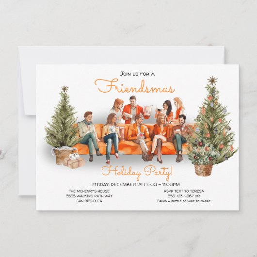 Kantoormedewerkers Friendsmas Vakantie Kerstfeest Kaart (Voorkant)