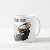 Kantoormeisje dat koffie uit de pot drinkt Humor Koffiemok (Voorkant rechts)