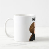 Kantoormeisje dat koffie uit de pot drinkt Humor Koffiemok (Links)