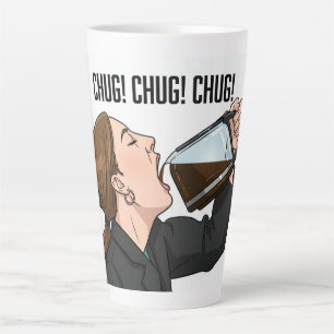 Kantoormeisje dat koffie uit de pot drinkt Humor Latte Mok