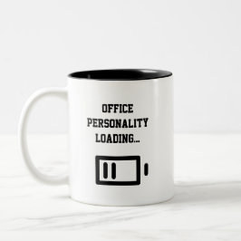 Kantoorpersoonlijkheid laden... Tweekleurige koffi Koffiemok