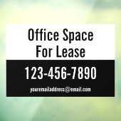 Kantoorruimte te huur Telefoonnummer Zwart & Wit Raamsticker (Vel 3)