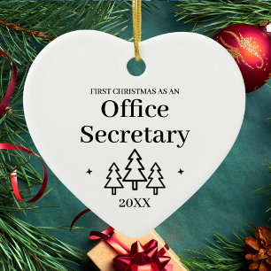 Kantoorsecretaresse Nieuwe baan Kerstmis Keramisch Ornament