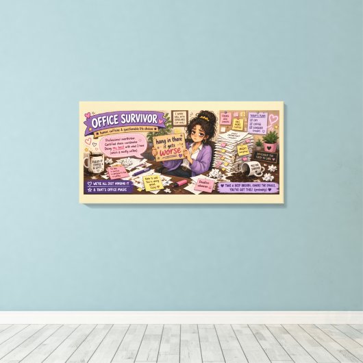 Kantoorsurvivor Canvas Afdruk (Insitu (Houten vloer))