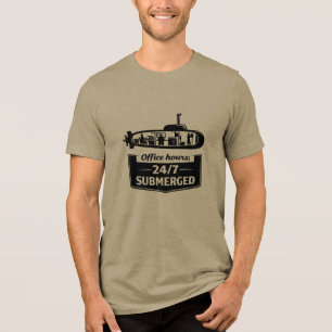 Kantooruren 24/7 Ondergedompelde Onderzeeboot Humo Tri-Blend Shirt