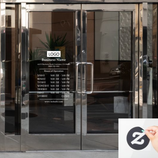 Kantooruren Grootbedrijf Openingstijden Raamsticker (Kantoordeur)