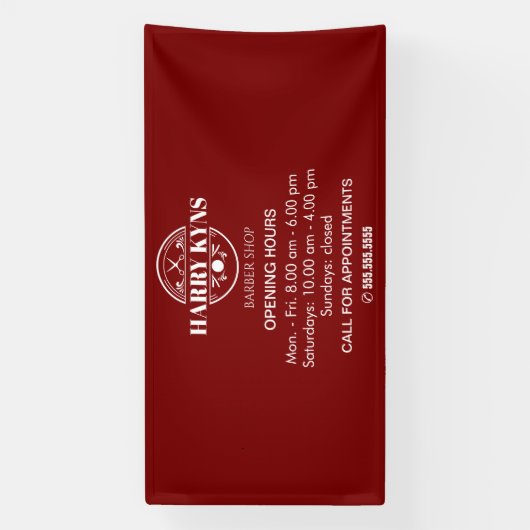 Kantooruren van de kapper spandoek (Verticaal)