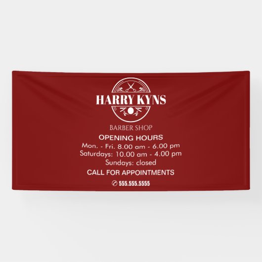 Kantooruren van de kapper spandoek (Horizontaal)