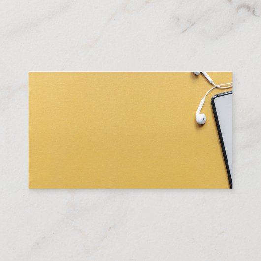 Kantoorwerkruimte | Minimale Gele Achtergrond Visitekaartje (Achterkant)