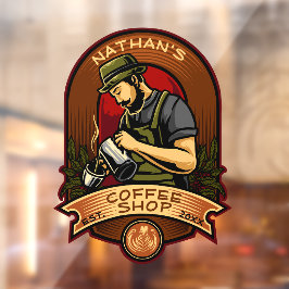 Kantoren Barista Vintage Koffiezaak Bedrijf Aanpas Raamsticker