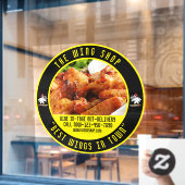 Kantoren voor kippenvleugelrestaurant groot voorpa raamsticker (Cafe Raam)