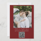Kantpaars Geld Oude Foto QR-code Huwelijk  Kaart (Achterkant)