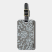 Kantpatroon, bloem vintage 6 bagagelabel (Voorkant verticaal)