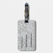 Kantpatroon, bloem vintage 6 bagagelabel (Achterkant verticaal)