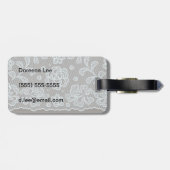 Kantpatroon, bloem vintage 6 bagagelabel (Achterkant horizontaal)