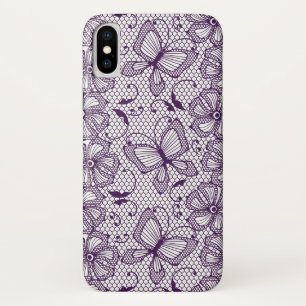 Kantpatroon met vlinders iPhone x hoesje