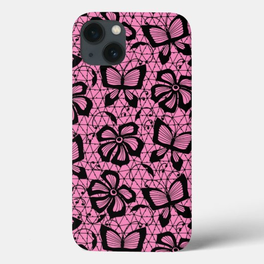 kantpatroon met vlinders Case-Mate iPhone case (Achterkant)