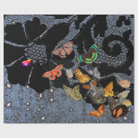 KANTPATROON TWILIGHT EN VLINDERS CADEAUVERPAKKING CADEAUPAPIER (Vlak)