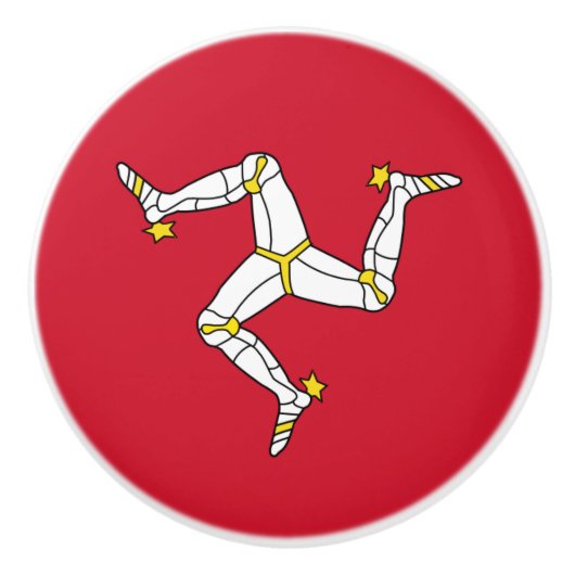 Kantrekken van keramische knoppen met Man vlag (Voorkant)