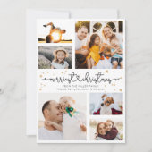 Kantste kerstscript foto's Collage Modern Feestdagenkaart (Voorkant)