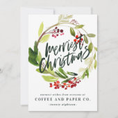 Kantste waterverf met kerstmis feestdagenkaart (Voorkant)