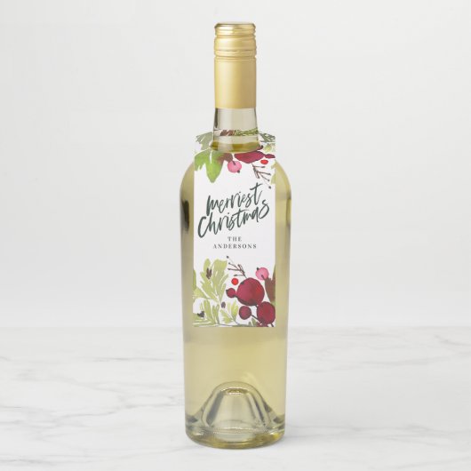 Kantste waterverf met kerstmis flessenhanger (Op fles)