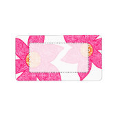 Kanttekeningen van roze patchwork Floral Fairytale Etiket (Voorkant)