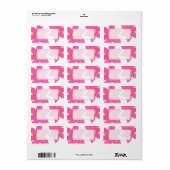 Kanttekeningen van roze patchwork Floral Fairytale Etiket (Full Sheet)