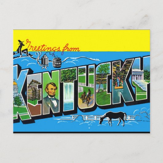 Kantucky Vintage Ansichtkaart Briefkaart (Voorkant)