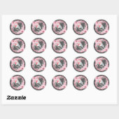 Kantwerk Kerstman Vogels Ronde Sticker (Vel)
