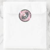 Kantwerk Kerstman Vogels Ronde Sticker (Tas)
