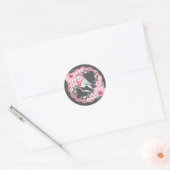 Kantwerk Kerstman Vogels Ronde Sticker (Envelop)