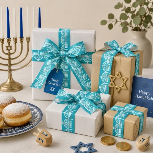 Kantwerk-menorah Satijnen Lint