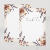 Kantwerk uit de oude doos en gedroogde botanische  bedankkaart (Voorkant / Achterkant)