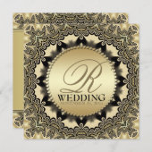 Kantwerk uit vroeger tijden Uitnodiging gouden bru (Voorkant / Achterkant)