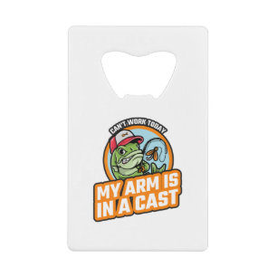 Kantwerk vandaag mijn arm is in een gegoten creditkaart flessenopener